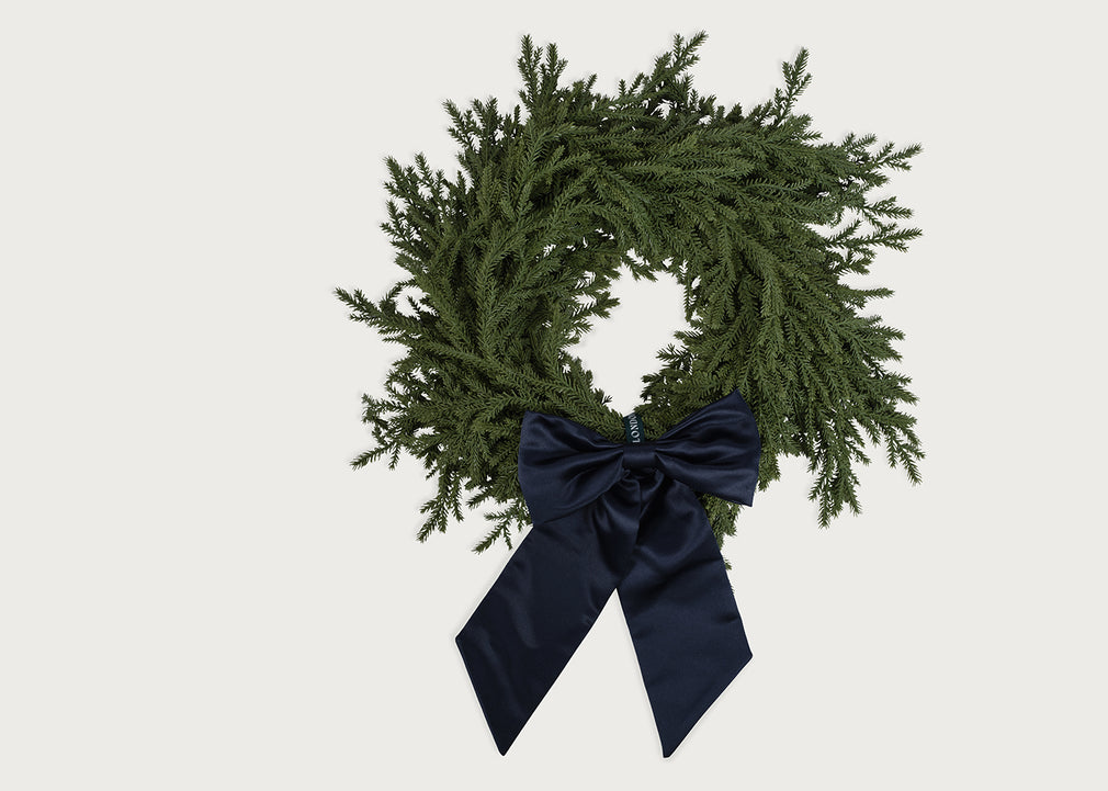 Wreath with Navy Bow