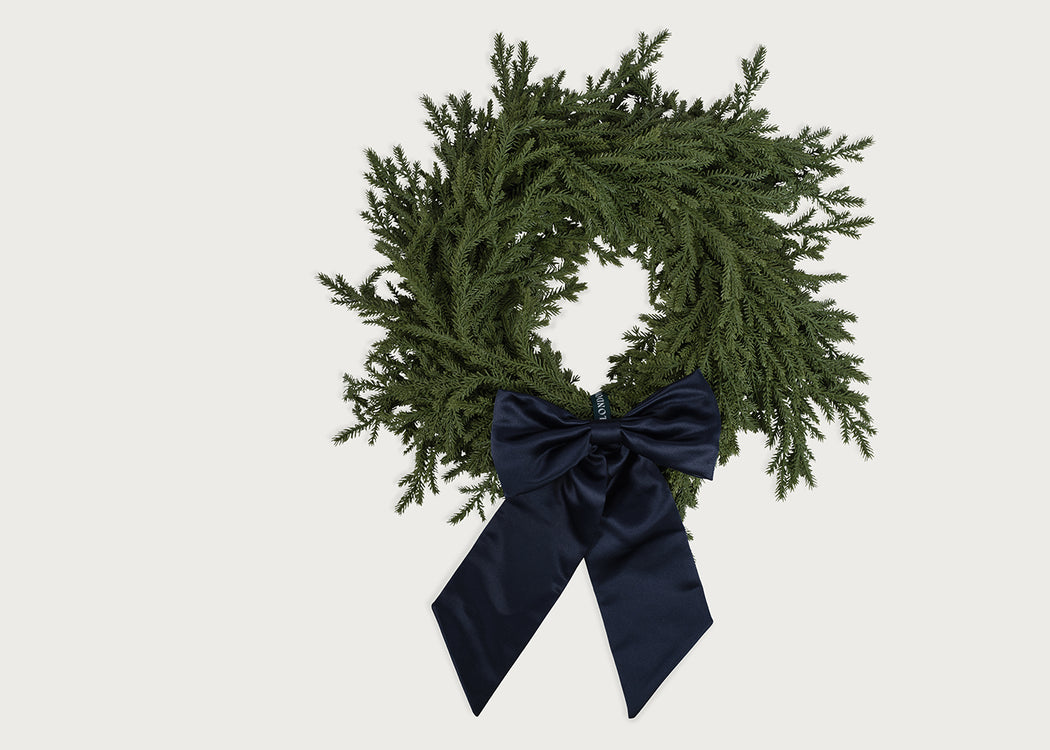 Wreath with Navy Bow