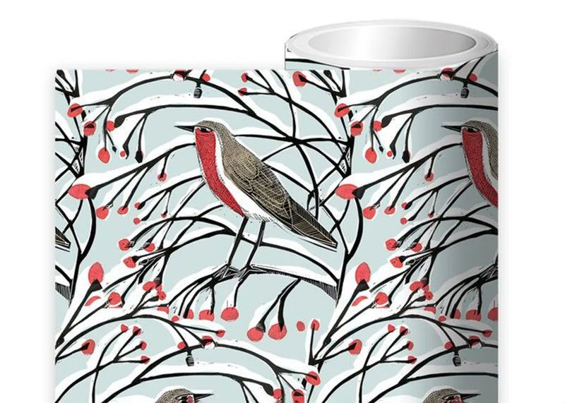 Gift Wrap Roll Robins & Berries