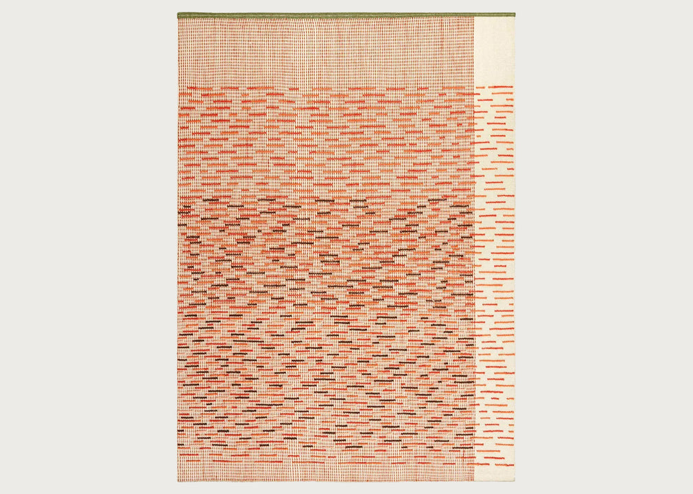 Backstitch Busy Rug Brick Red
