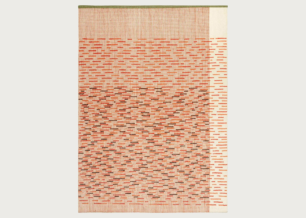Backstitch Busy Rug Brick Red
