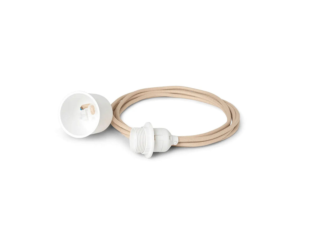 Braided Pendant Cord Set Fabric Sand 2m