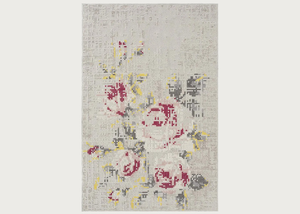Canevas Natural Flower Rug