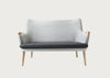 CH72 Sofa Frame Soaped Oak Upholstered in Melange 120 & 180