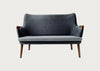 CH72 Sofa Frame Oiled Walnut Upholstered in Hallingdal 180