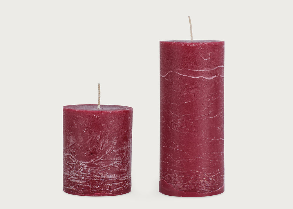 Winter Spice Coloured Pillar Candle