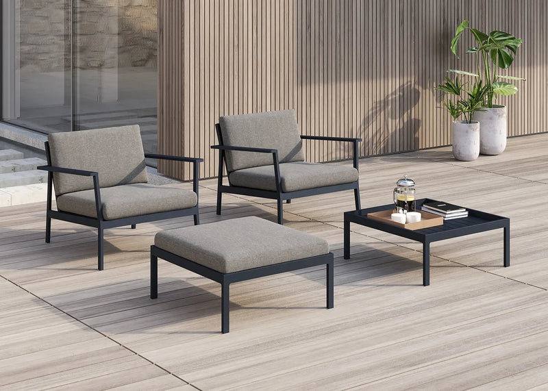 Eos Outdoor Ottoman Black