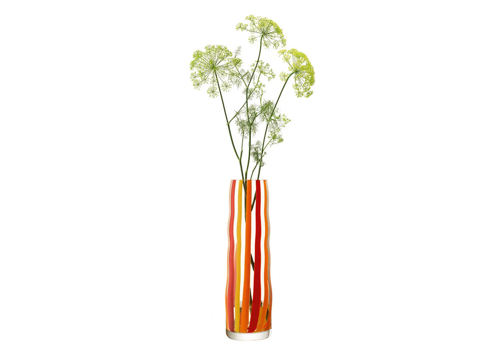 Folk Vase H31.5cm Orange, Red & Yellow