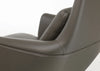 Grand Relax Chair & Ottoman Leather Umbra Grey Basic Dark Metal Base