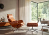Grand Relax Chair & Ottoman in Cognac Leather