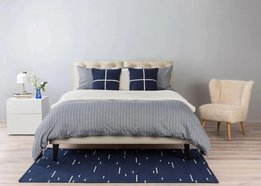 Herringbone Navy Standard Pillowcase