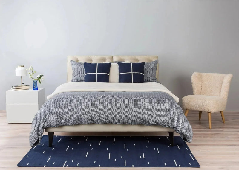 Herringbone Navy Standard Pillowcase