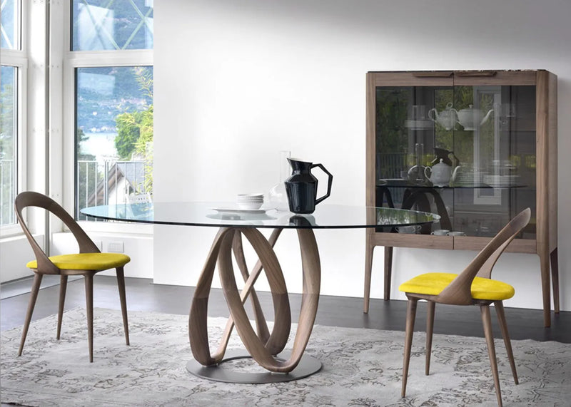 Infinity Elliptical Dining Table, Canaletta Walnut