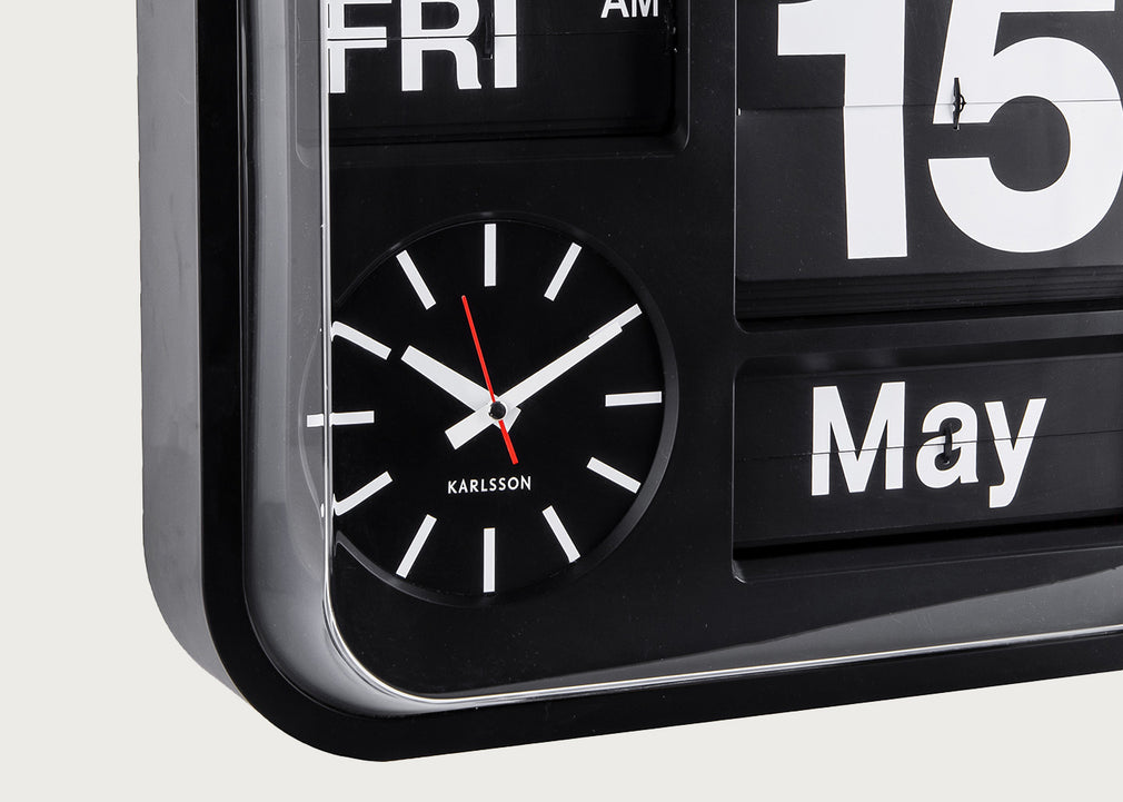 Karlsson Big Flip Wall Clock Black