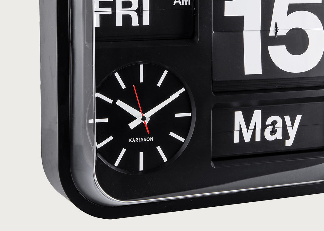 Karlsson Big Flip Wall Clock Black