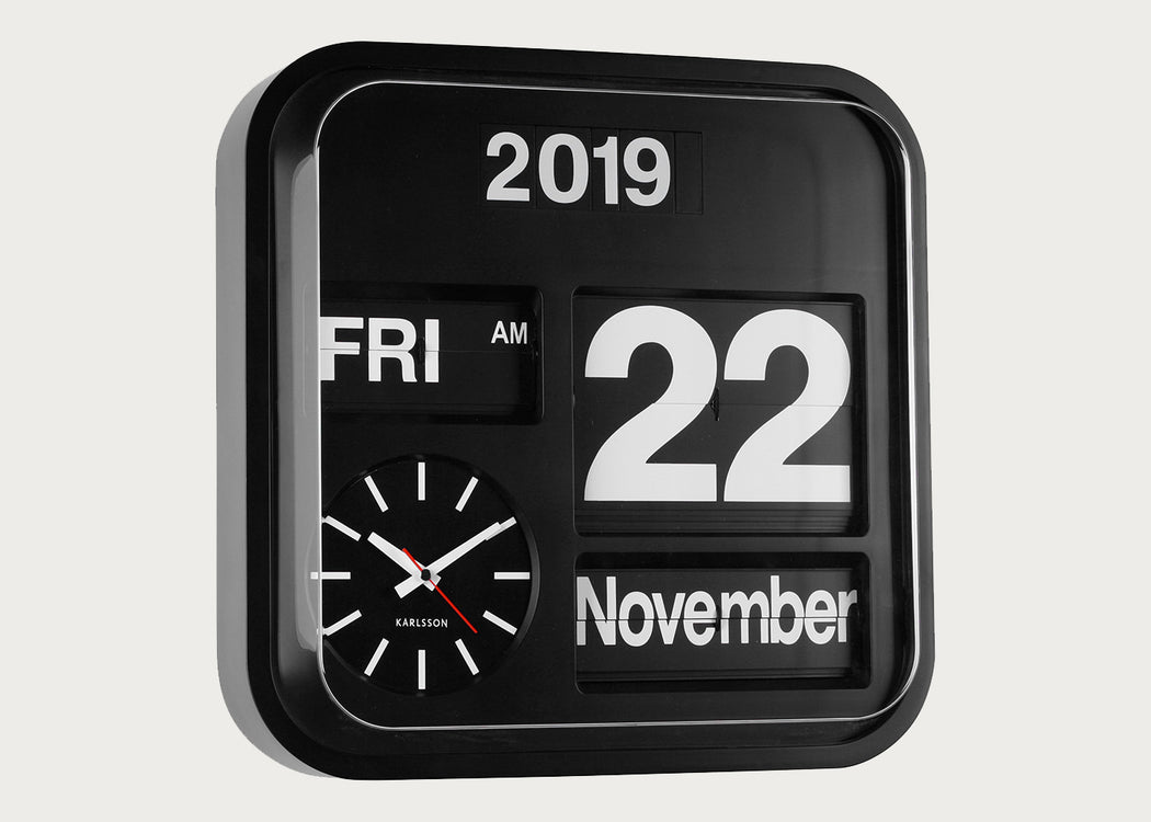 Karlsson Big Flip Wall Clock Black