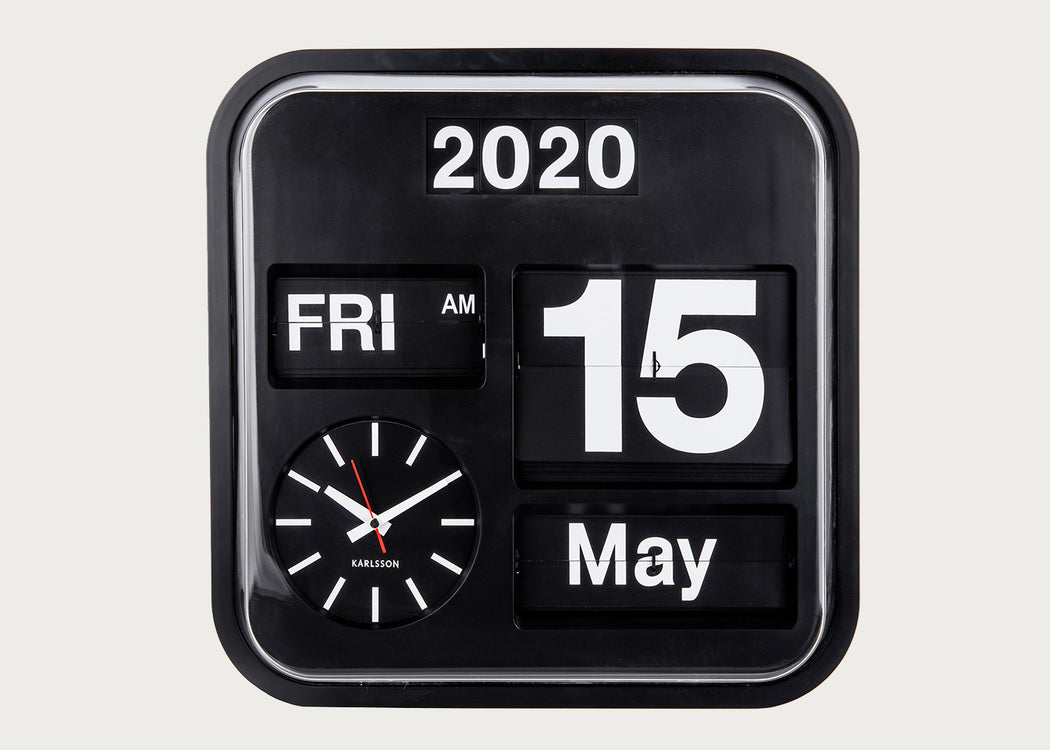 Karlsson Big Flip Wall Clock Black