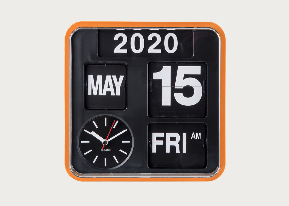Karlsson Mini Flip Wall Clock Orange