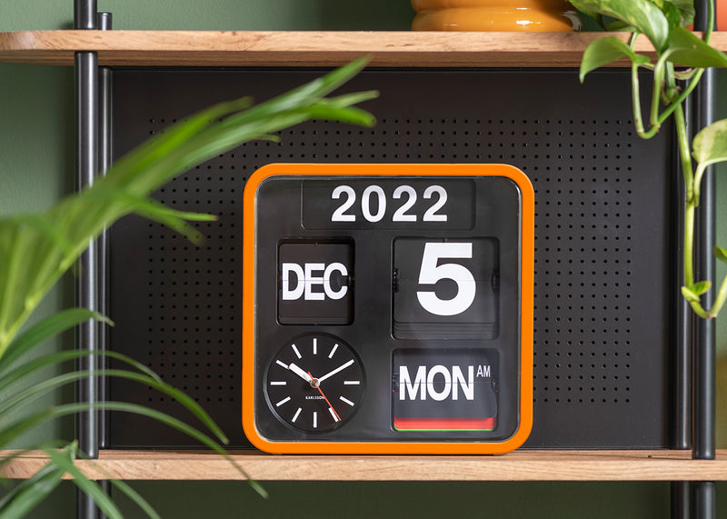 Karlsson Mini Flip Wall Clock Orange