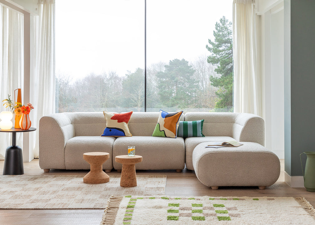 Lilli Left Hand Facing Curved Chaise Sofa