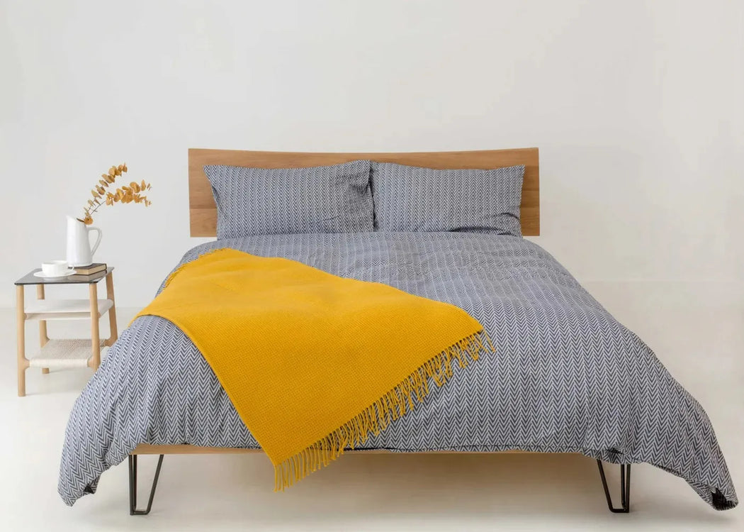 Herringbone Navy Standard Pillowcase