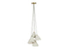 Monroe Porcelain 5 Light Chandelier Pendant White & Brushed Gold