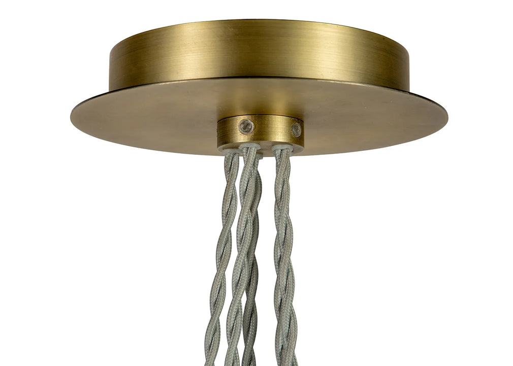 Monroe Porcelain 5 Light Chandelier Pendant White & Brushed Gold
