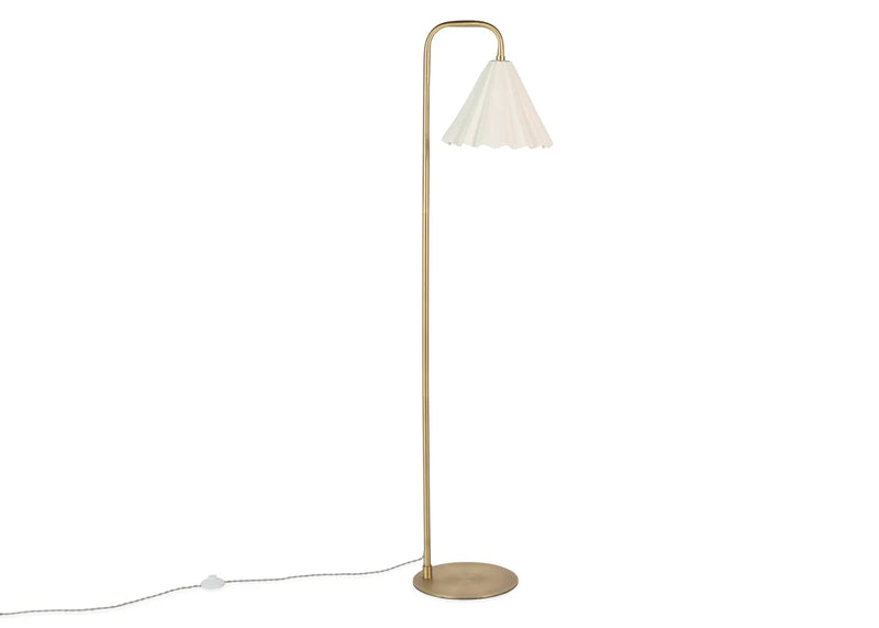 Monroe Porcelain Floor Lamp White & Brushed Gold