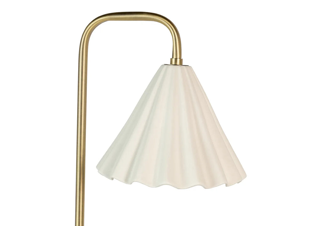 Monroe Porcelain Floor Lamp White & Brushed Gold