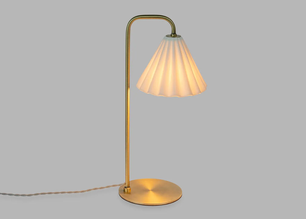 Monroe Porcelain Table Lamp White & Brushed Gold