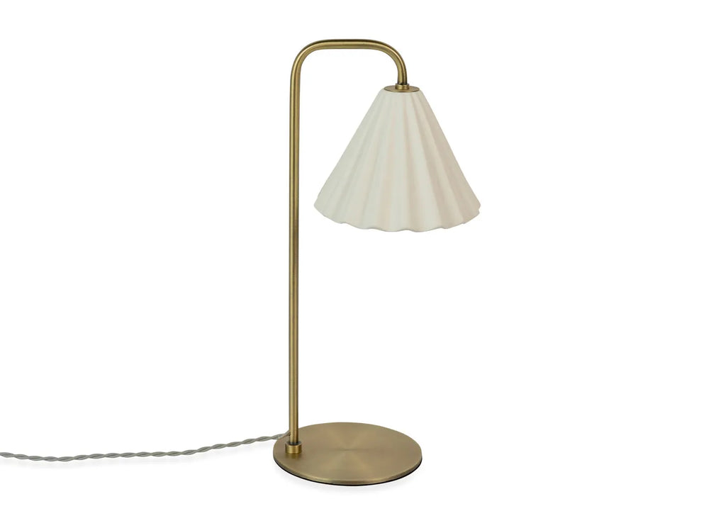 Monroe Porcelain Table Lamp White & Brushed Gold