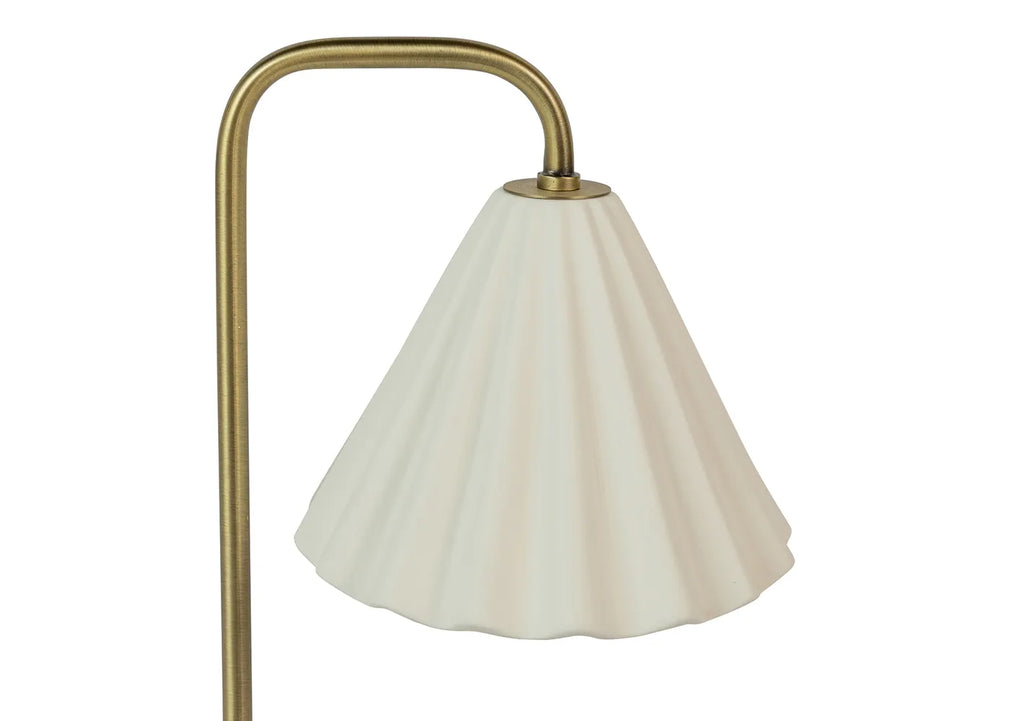 Monroe Porcelain Table Lamp White & Brushed Gold