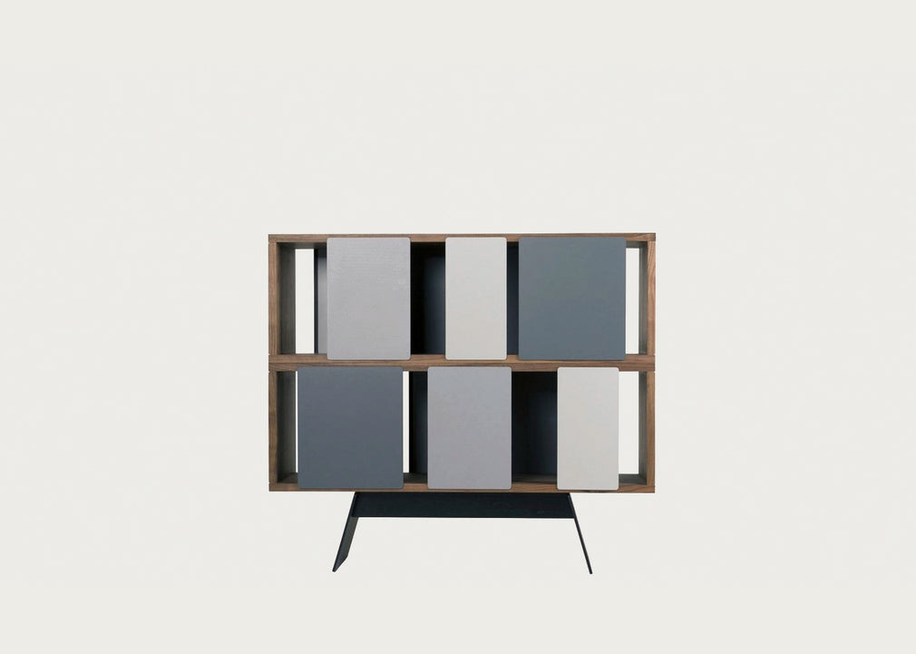 Different Trains Narrow Cabinet Walnut 2 Tier