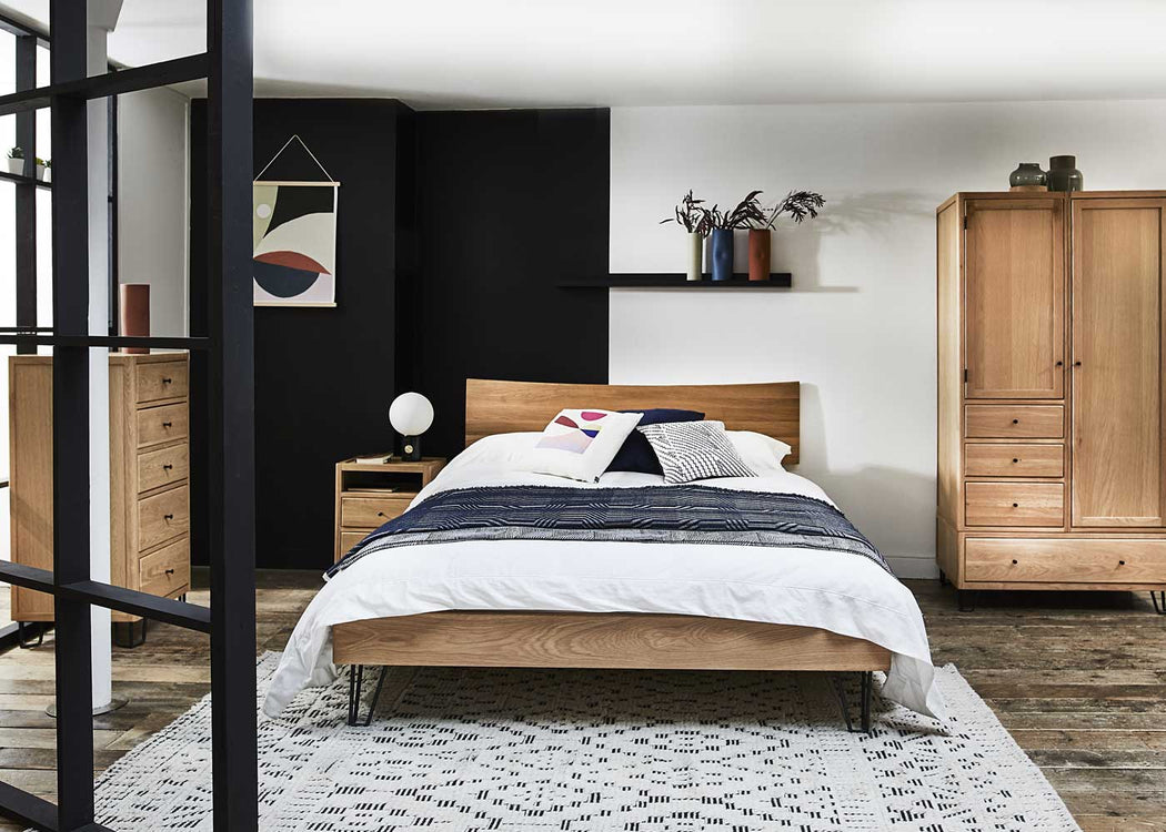 Brunel Bed Oak Headboard Double