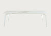 Odessa Dining Table White Marble Effect Ceramic / 180cm x 98cm / Black