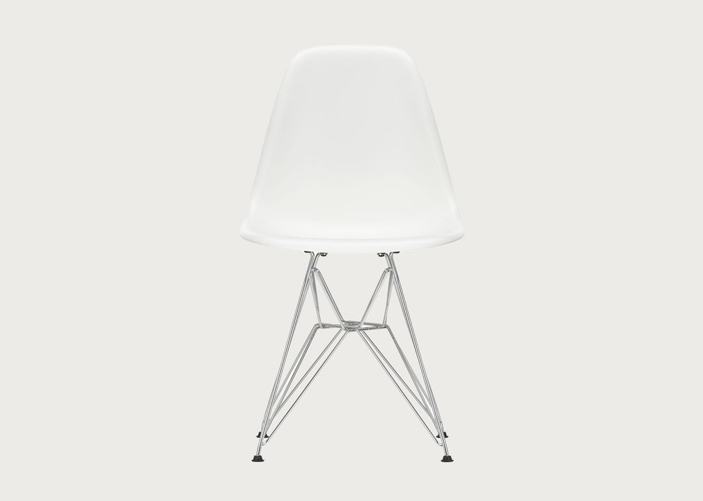 Eames DSR Chair RE White (Non-Recycled Plastic) / Chrome