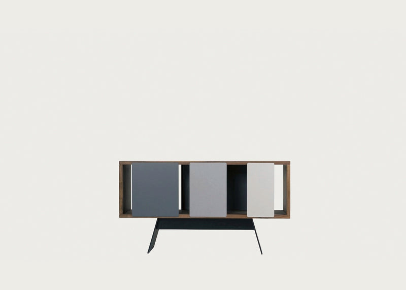 Different Trains Narrow Cabinet Walnut 1 Tier