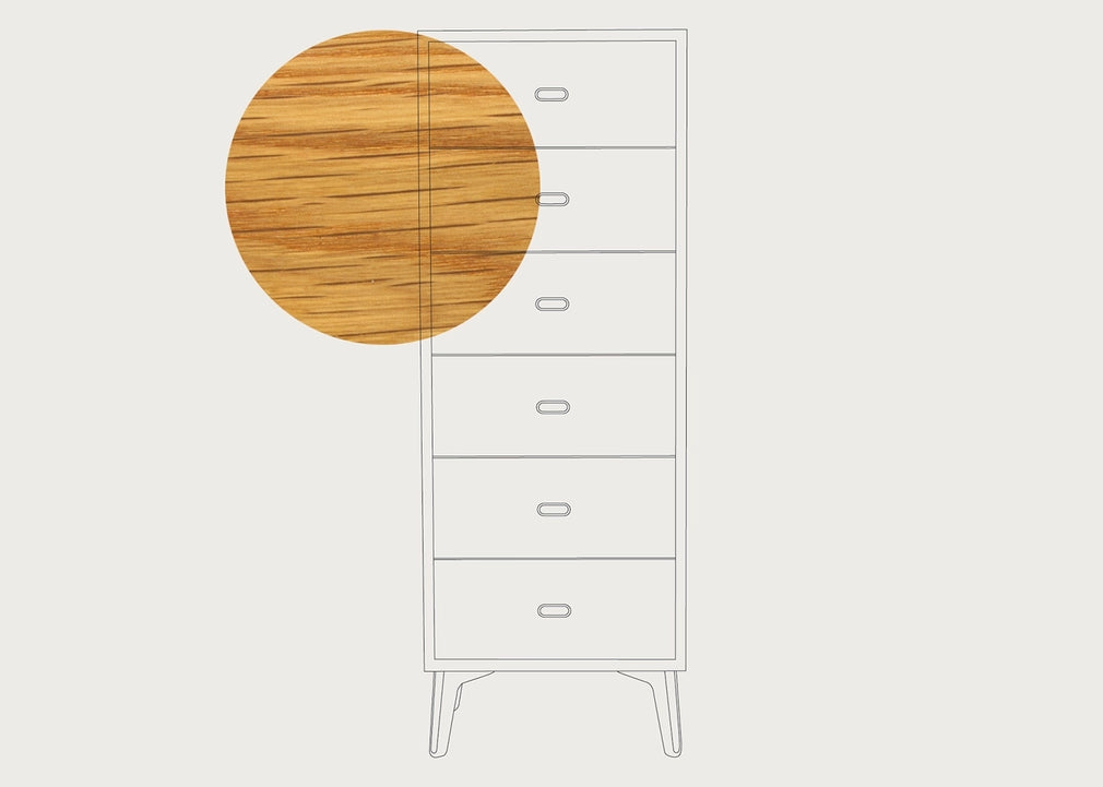 McQueen Tall 6 Drawer Chest Danish Oiled Oak