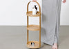 Wood Bathroom Storage Stand Round Oak / 3 Tray