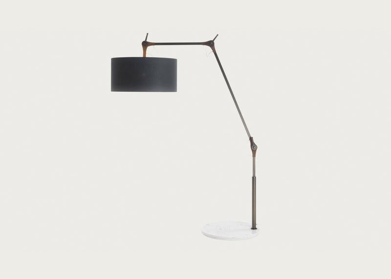 Gary Floor Lamp Walnut Marble Base Small