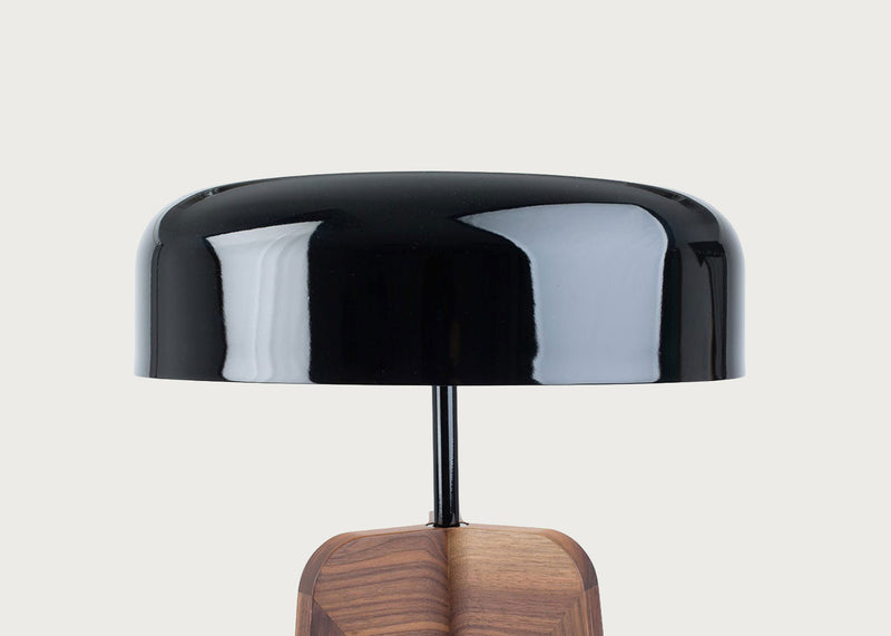 Pileo Alta Floor Lamp Walnut & Black Shade