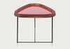 Fritz 3 Triangular Side Table Walnut Granata Red Gloss Lacquer