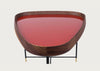 Fritz 3 Triangular Side Table Walnut Granata Red Gloss Lacquer