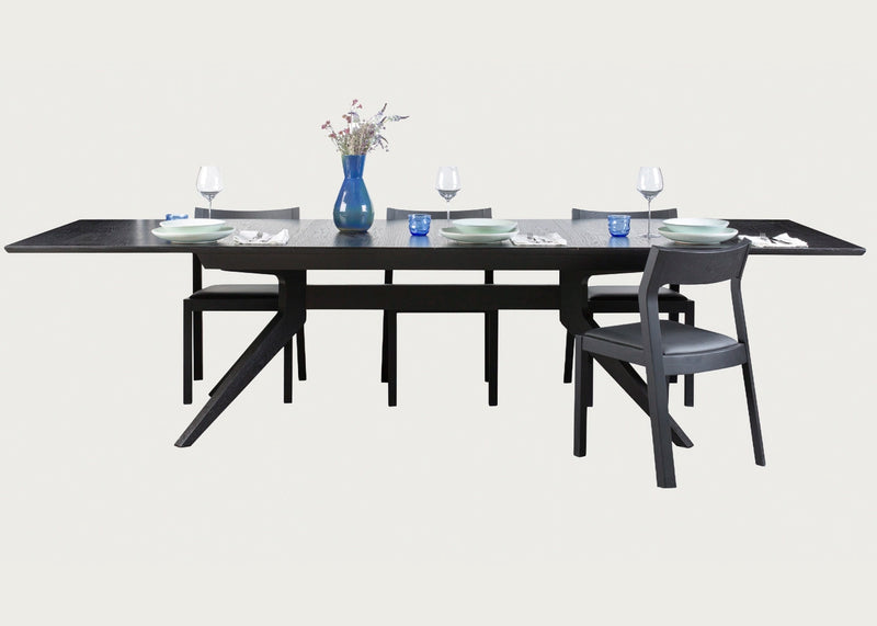 Cross Extending Dining Table Black Stain
