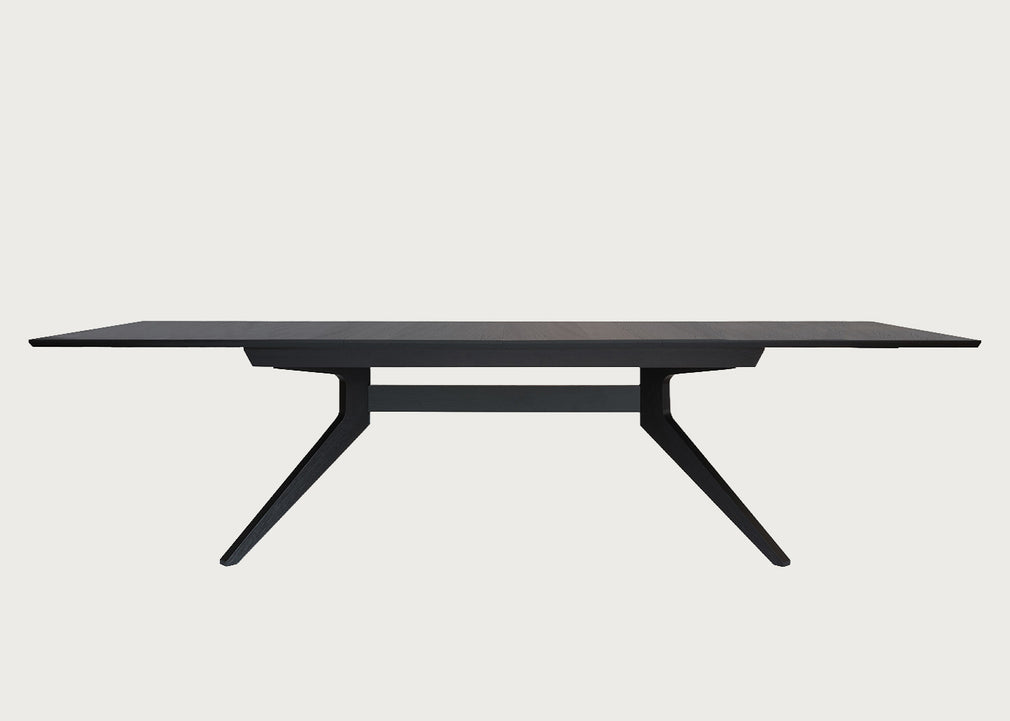 Cross Extending Dining Table Black Stain