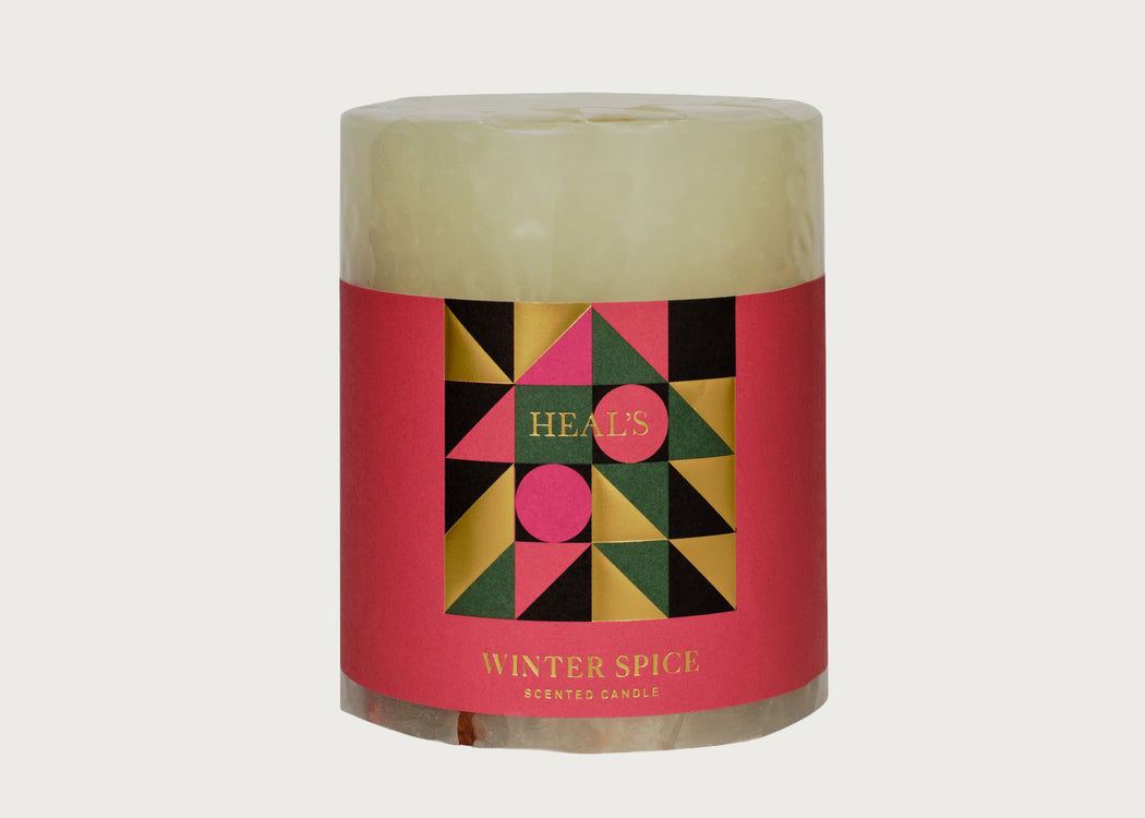 Winter Spice Scented Botanical Tall Pillar Candle