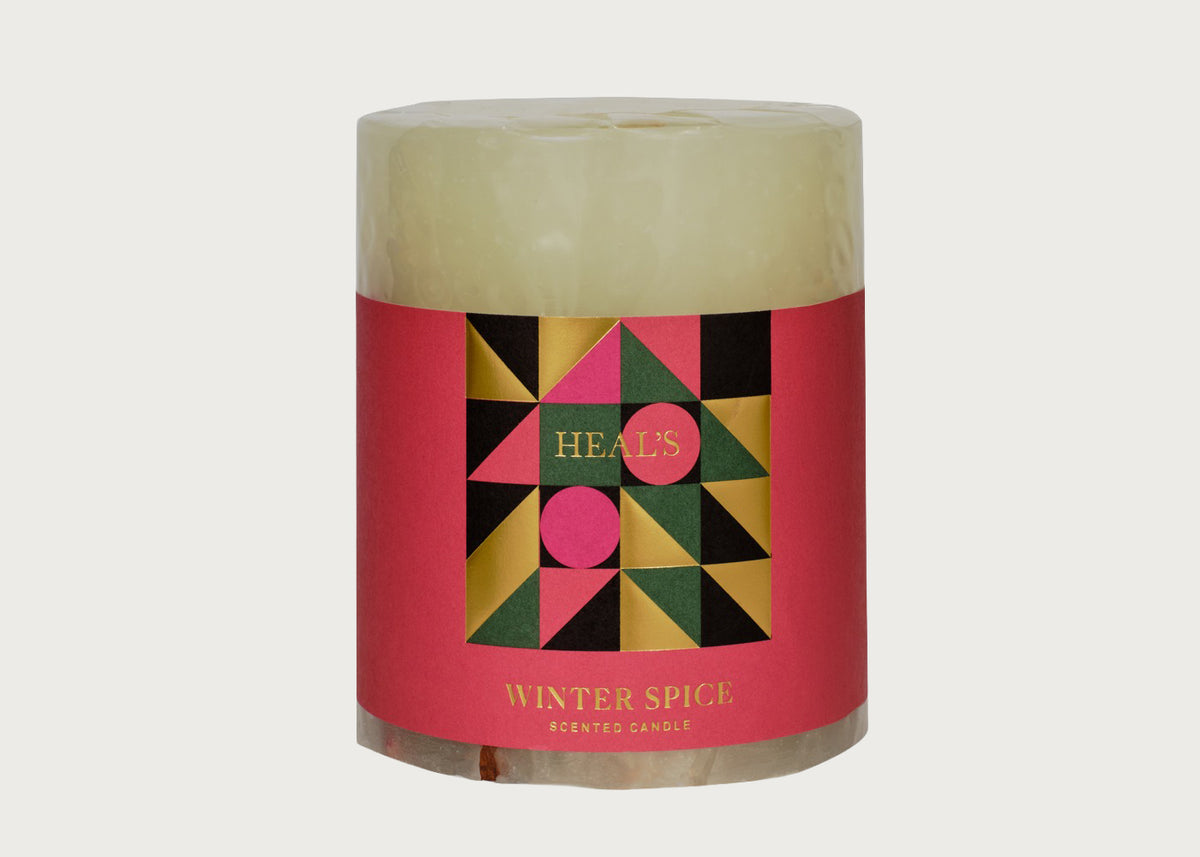 Winter Spice Scented Botanical Tall Pillar Candle