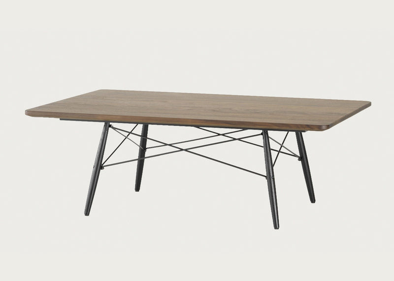Eames Rectangular Coffee Table Black Ash Base Walnut