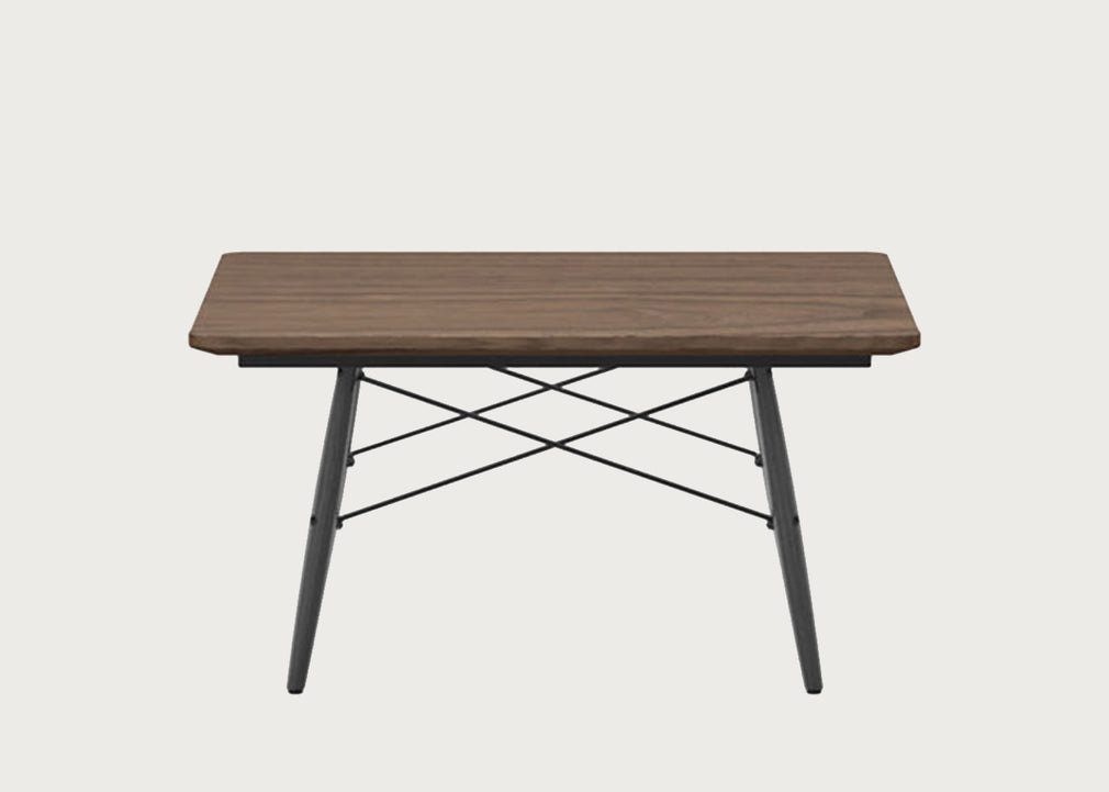 Eames Square Coffee Table Black Ash Base Walnut