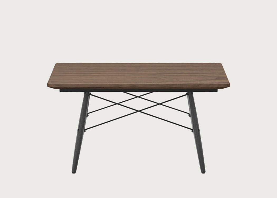 Eames Square Coffee Table Black Ash Base Walnut
